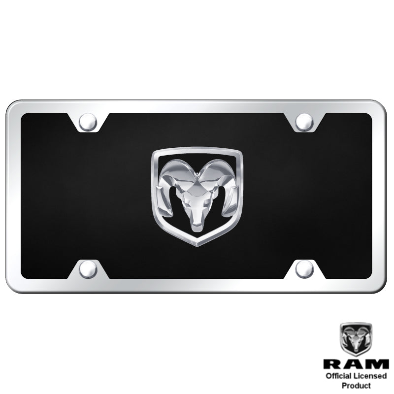 Au-Tomotive Gold Ram OEM Logo Chrome on Black Acrylic Kit