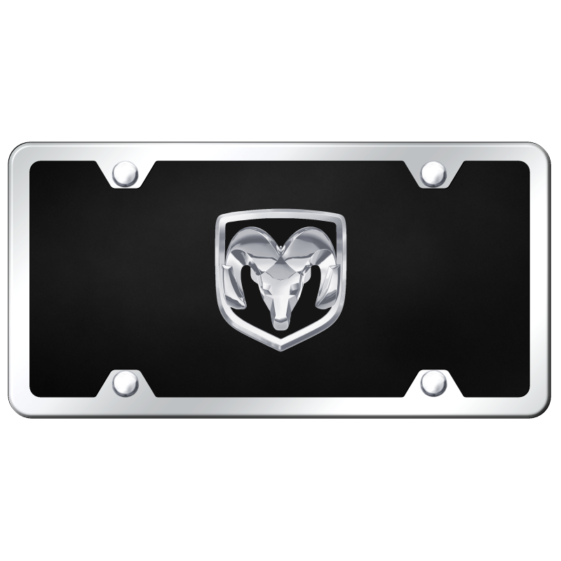 Au-Tomotive Gold Ram OEM Logo Chrome on Black Acrylic Kit