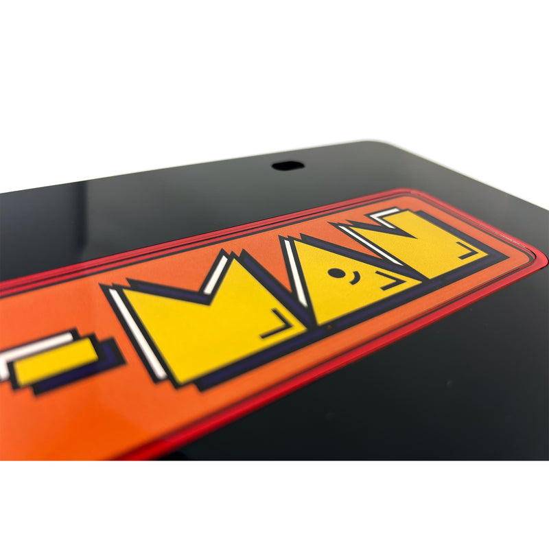 Pac-Man Orange Plate Frame - Retro Gaming Car Accessory for Gamers - Official Licensed Product by Bandai Namco