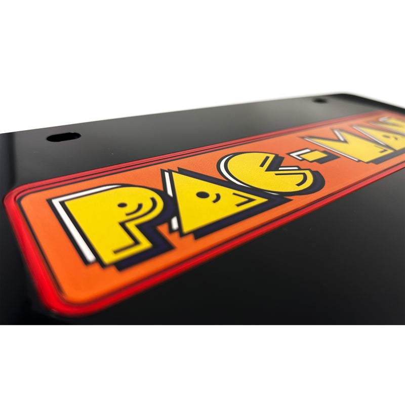 Pac-Man Orange Plate Frame - Retro Gaming Car Accessory for Gamers - Official Licensed Product by Bandai Namco