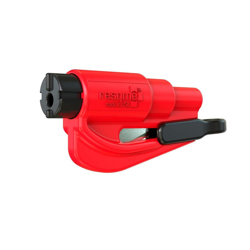 Resqme Rescue Tool Keychain Window Break + Seatbelt Cutter - Red
