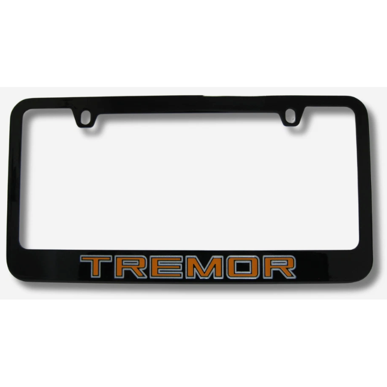 Ford Tremor Gold Engraved Solid Metal Black License Plate Frame Official License