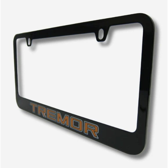 Ford Tremor Gold Engraved Solid Metal Black License Plate Frame Official License