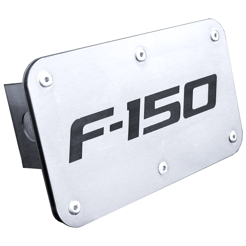 Au-Tomotive Gold F-150 Laser Etched Hitch Plug-Brushed Stainless