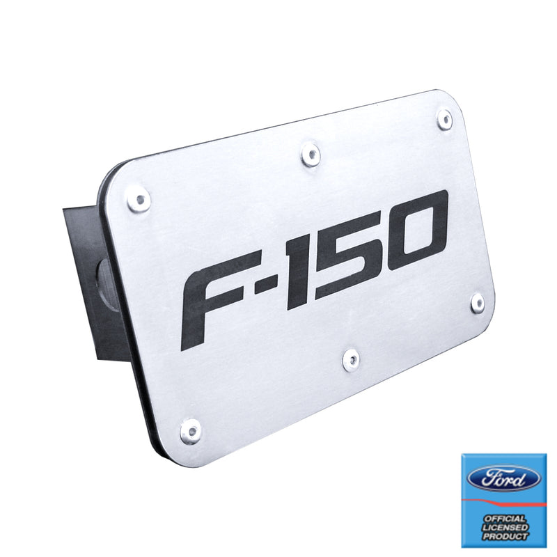 Au-Tomotive Gold F-150 Laser Etched Hitch Plug-Brushed Stainless