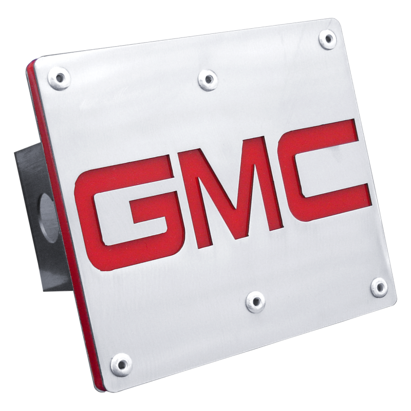 Au-Tomotive Gold GMC Trailer Hitch Plug-Brushed Stainless
