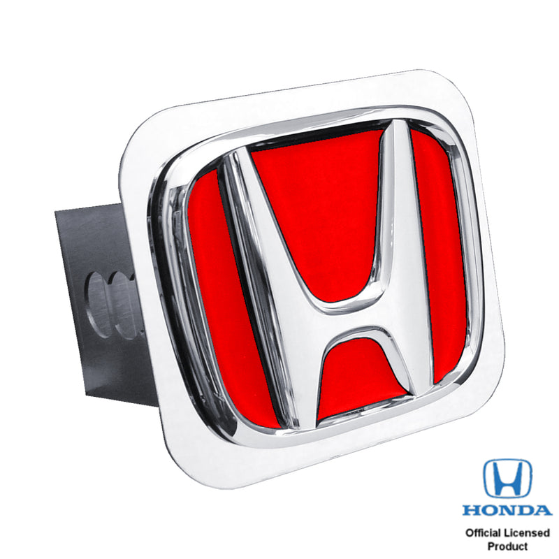 Au-Tomotive Gold Honda 3D Red Logo Steel Tow Hitch Cover Plug