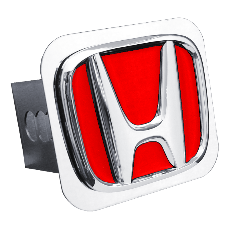 Au-Tomotive Gold Honda 3D Red Logo Steel Tow Hitch Cover Plug