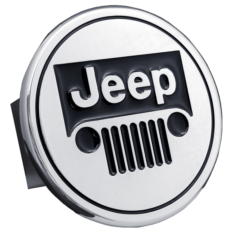 Au-Tomotive Gold Jeep Metal Hitch Cover 2" Hitch Receivers Stainless