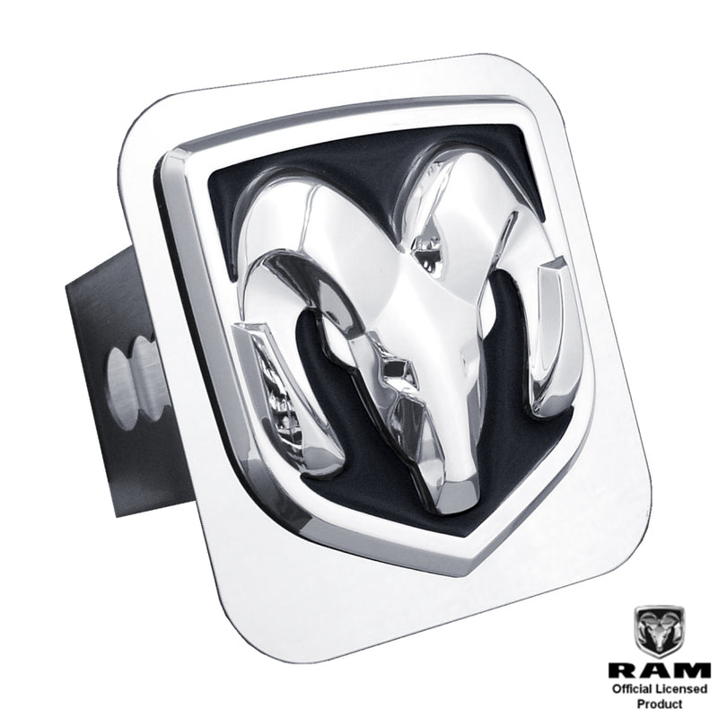 Au-Tomotive Gold Ram OEM Logo Chrome Trailer Hitch Plug