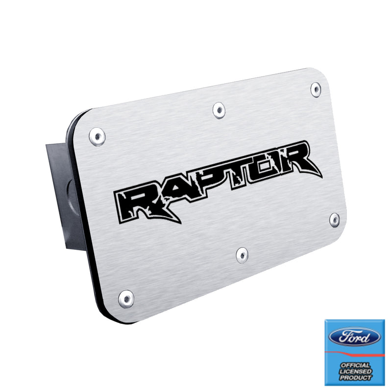 Au-Tomotive Gold Raptor Laser Etched Hitch Plug – Brushed Stainless