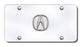 Acura Chrome Logo on Chrome License Plate - No Fill