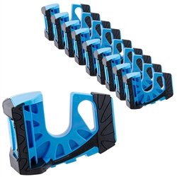 Wedge-It 3-in-1 Ultimate Door Stop Heavy Duty Lexan Plastic Rubber Shim - Blue x 10
