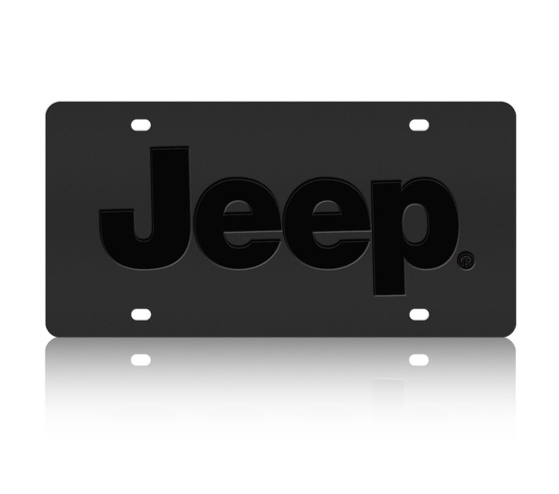 Jeep Black Carbon Steel License Plate