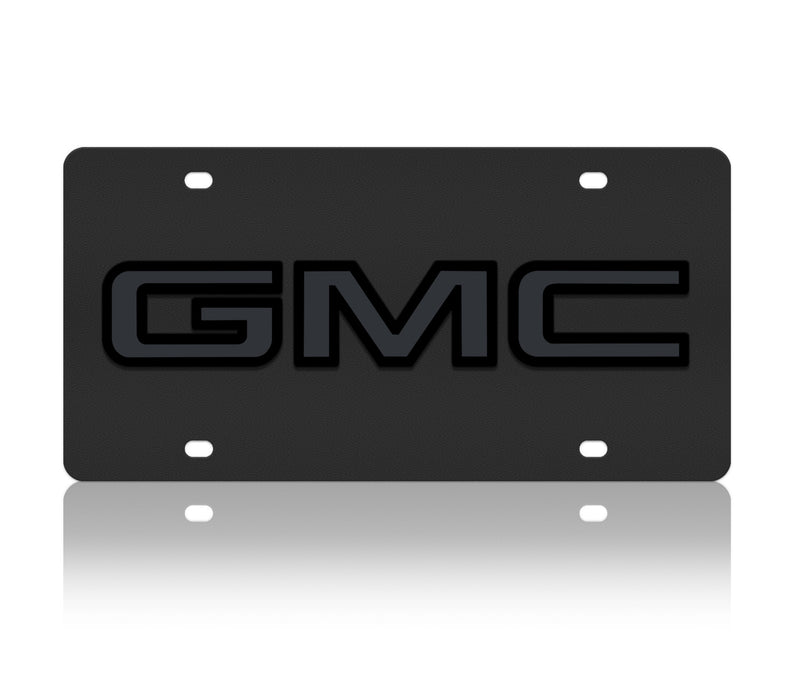 Eurosport Daytona GMC Badge Blackout on Carbon Steel License Plate