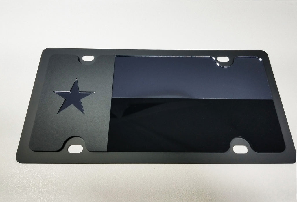 Texas State Flag- Blackout- Carbon Stainless Steel Plate