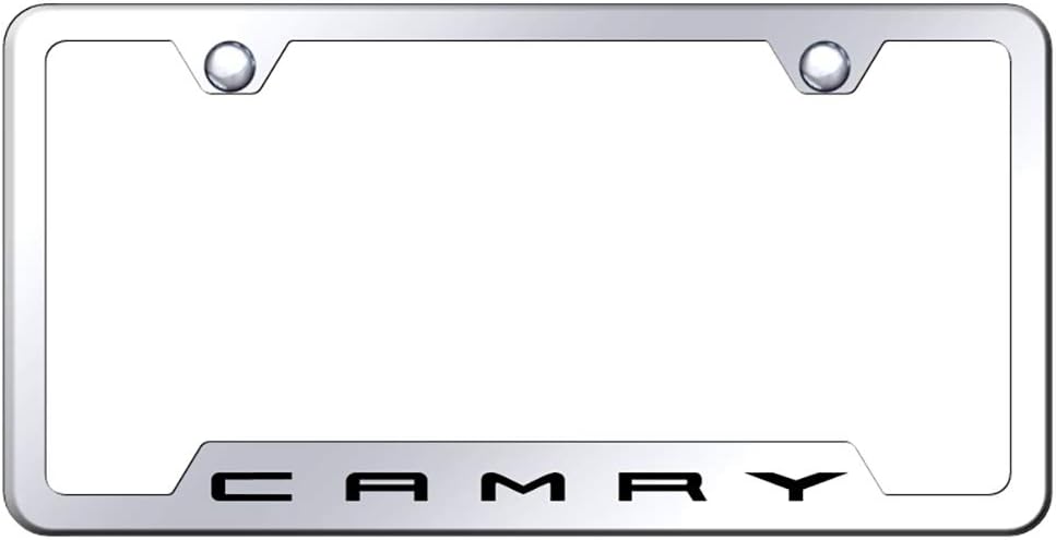 Toyota Camry Laser Etched Cut-Out Mirrored Chrome Stainless Steel License Plate Frame