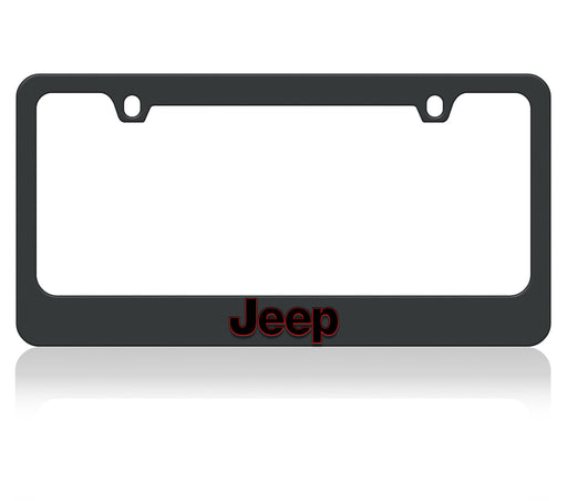 Jeep Word - Black License Plate Frame