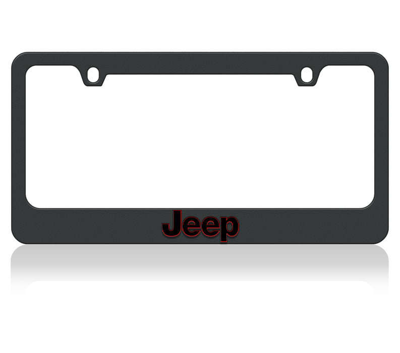 Jeep Word - Black License Plate Frame