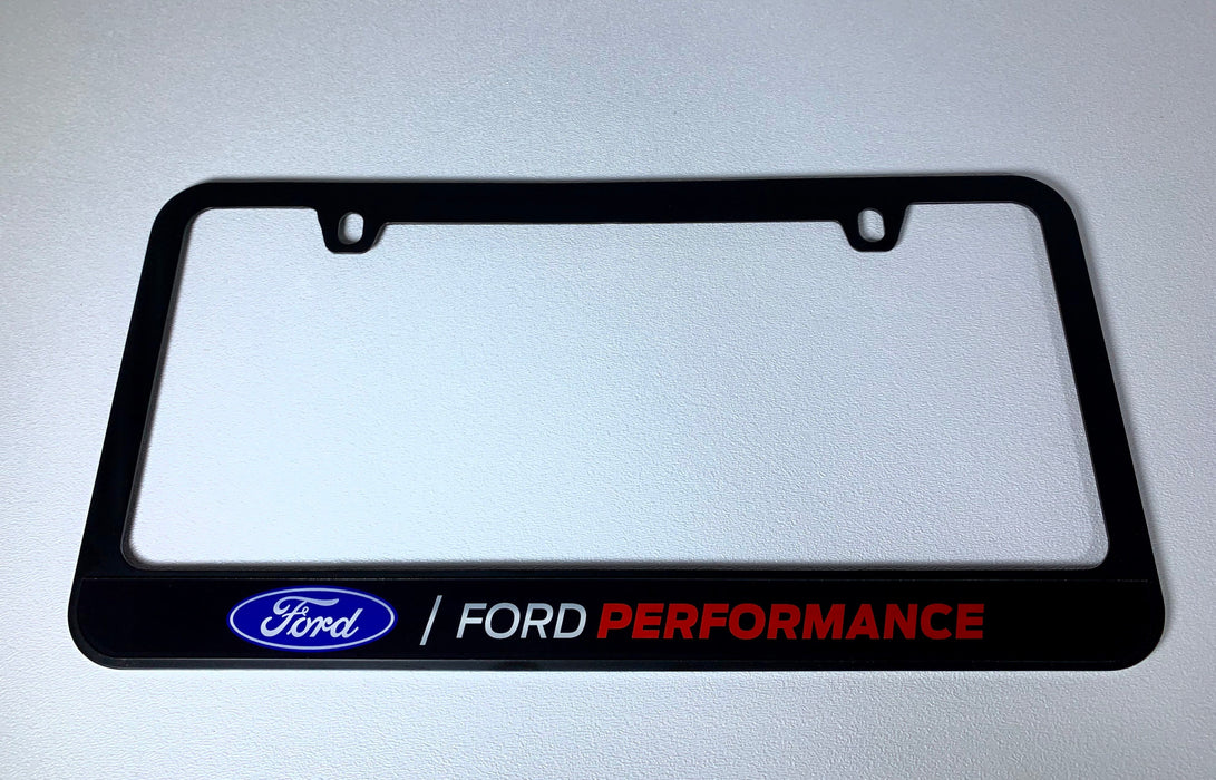 Ford Performance Black License Plate Frame- on Black Acrylic