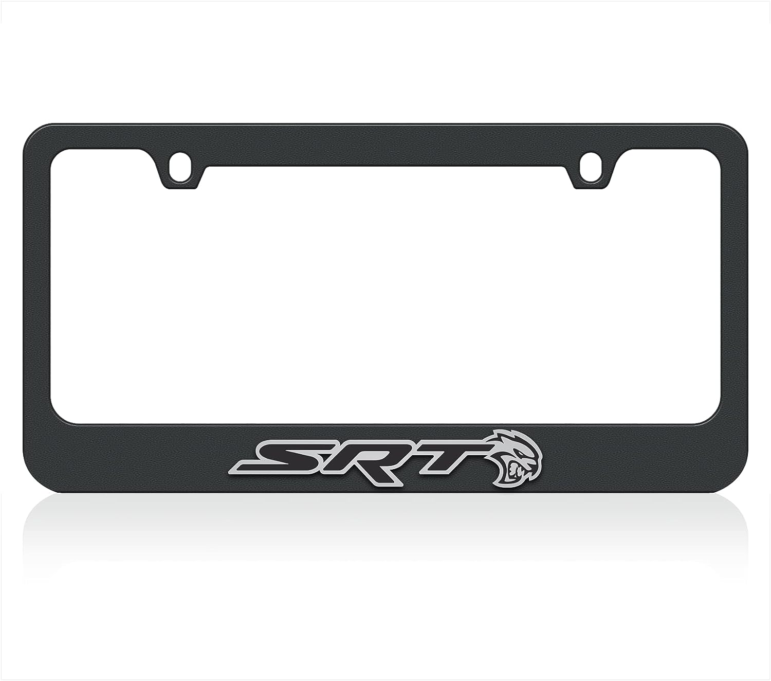 SRT Hellcat Black License Plate Frame- SRT with Hellcat on Mirror Acrylic