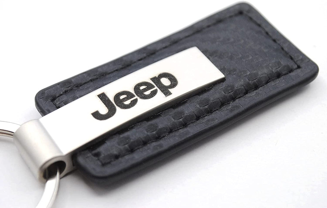 Jeep Cherokee Carbon Fiber Leather Key Fob