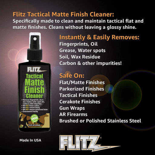 FLITZ TM 81585 Tactical Matte Finish Cleaner (7.6oz Bottle)