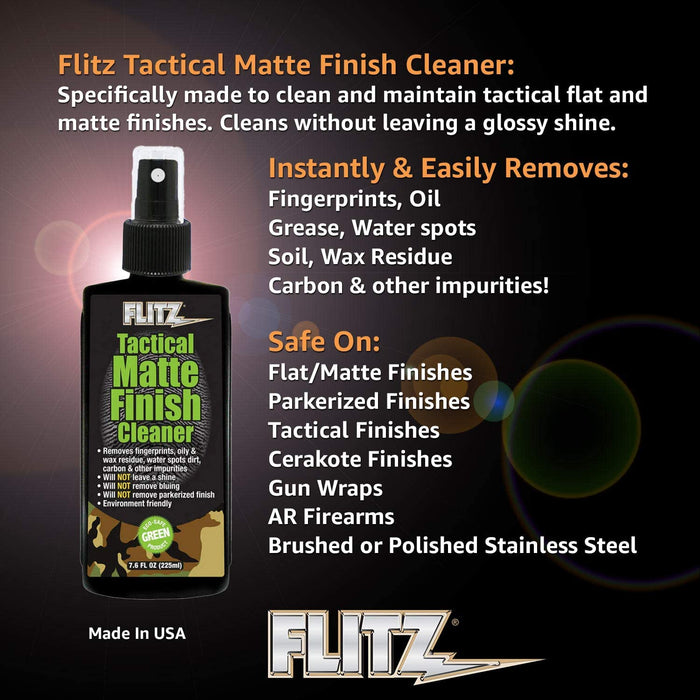 FLITZ TM 81585 Tactical Matte Finish Cleaner (7.6oz Bottle)