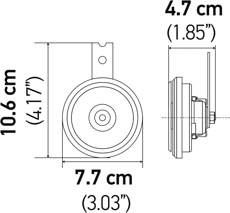HELLA 011225881 Black 77mm 12V BX Disc Horn Kit (Toyota)