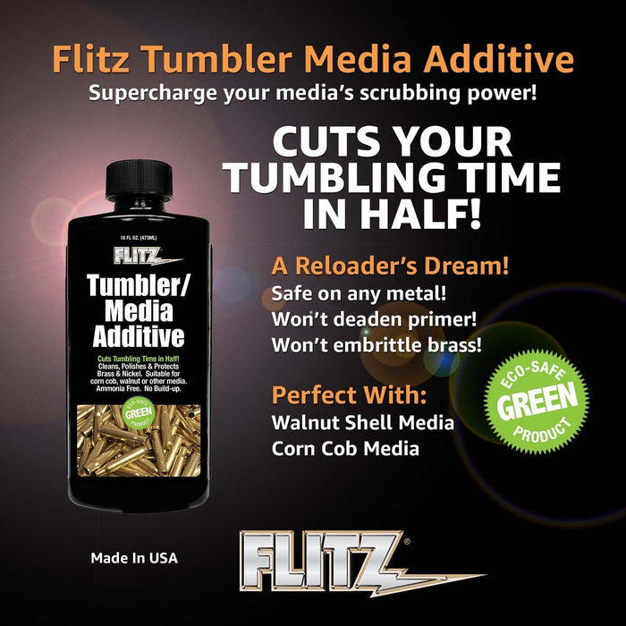 FLITZ TA 04806 Green Tumbler Media Additive 16oz Bottle