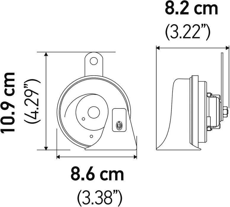 HELLA 011225851 Black 12V BX Trumpet Horn Kit (Vw)