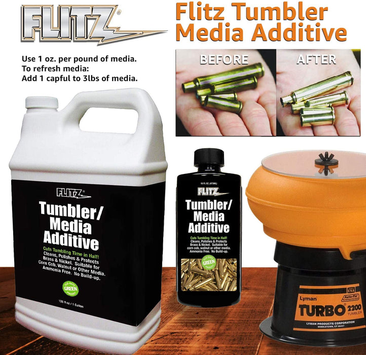 FLITZ TA 04885 Green Tumbler Media Additive 7.6oz Bottle 3 Pack