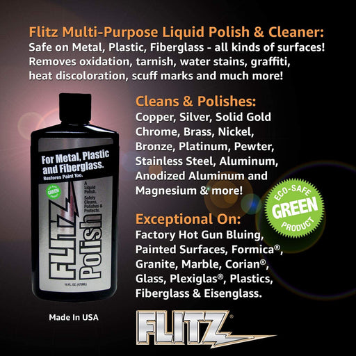 FLITZ LQ 04506 Metal, Plastic And Fiberglass Liquid Polish - 16 oz Bottle