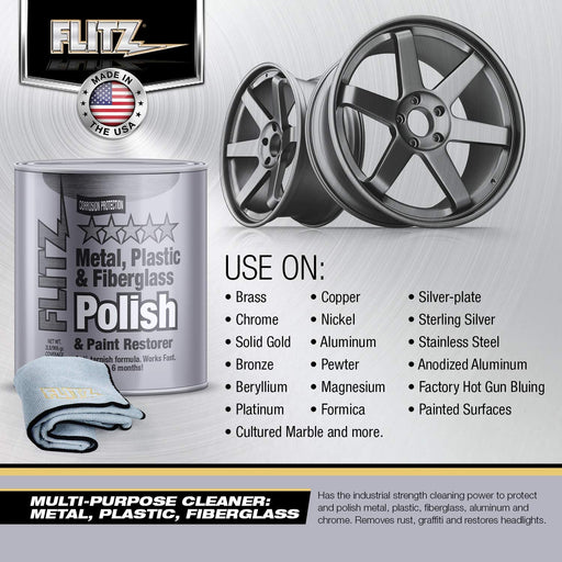 FLITZ CA03518 Paste Polish for Metals, Fiberglass, Plastic & Paint (2LB)