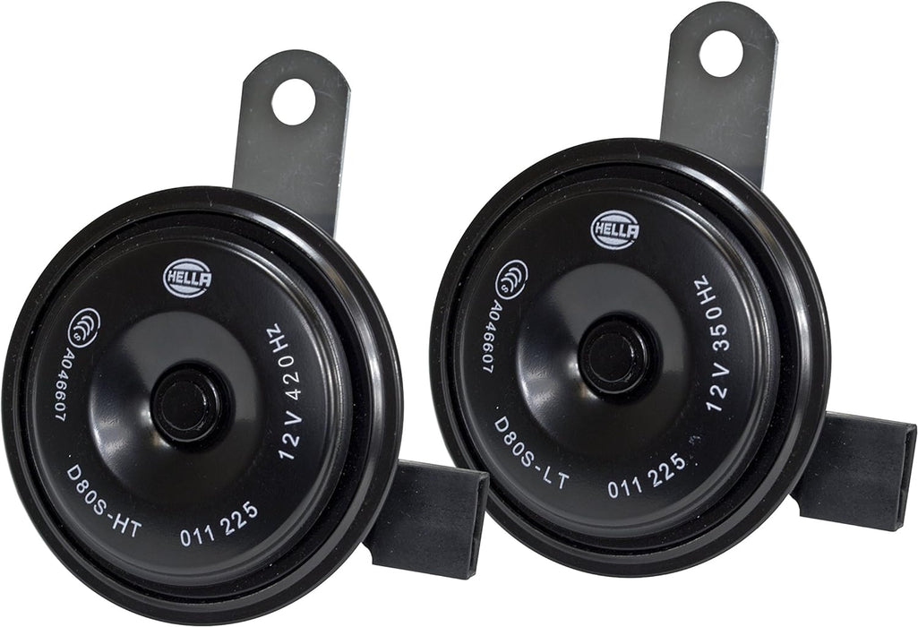 HELLA 011225891 Black 77mm 12V BX Disc Horn Kit (Honda)