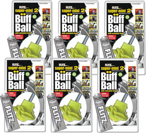 Flitz SM 10250-50 International Mini Buff Ball, 2-Inch, Yellow, Single (Bundle of 6)