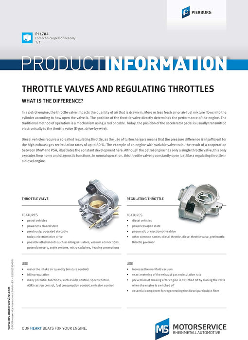 Pierburg Throttle Body Electrical 12 V 54.0 Mm 7.00376.04.0#OEM 11717791481 For BMW 11 71 7 791 481