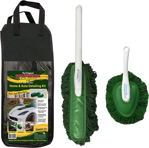 California Car Duster Detailing Combo with Plastic Handle and Green Mop 62455