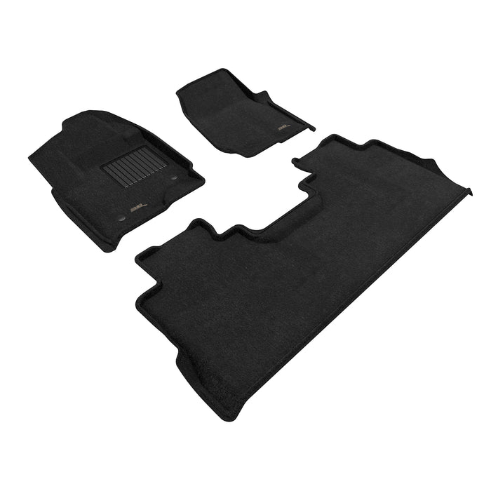 3D MAXpider Custom Fit ELEGANT Floor Mat (BLACK) Compatible for FORD F-250/350/450 SUPERCREW 2017-2022 - Full Set