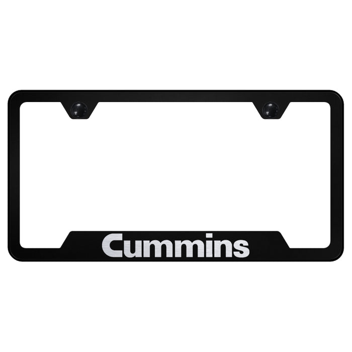 Cummins Black Laser Etched Cut-Out License Plate Frame