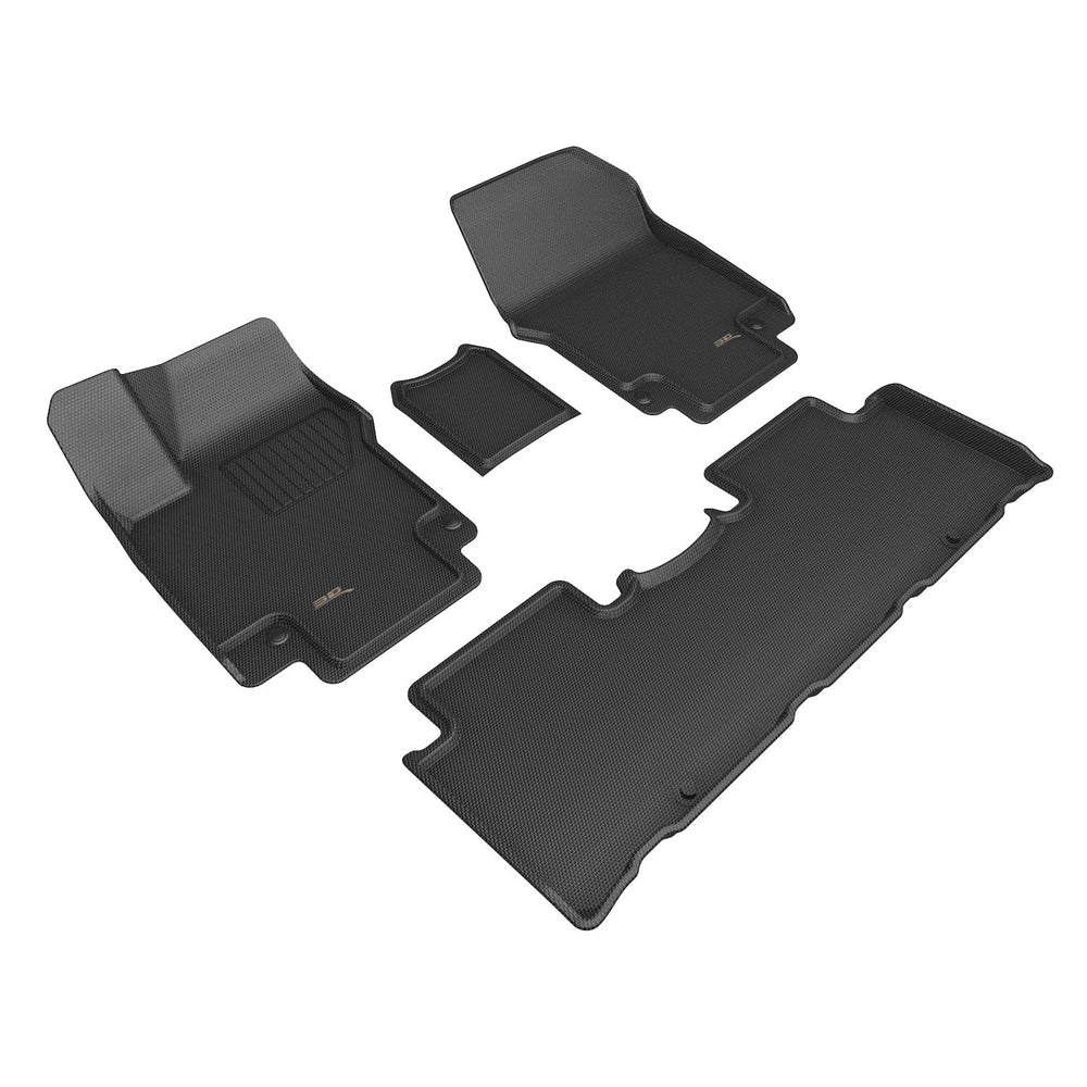 3D MAXpider Custom Fit KAGU Floor Mat (BLACK) Compatible for HYUNDAI IONIQ 5 2022-2023 - First and Second Row