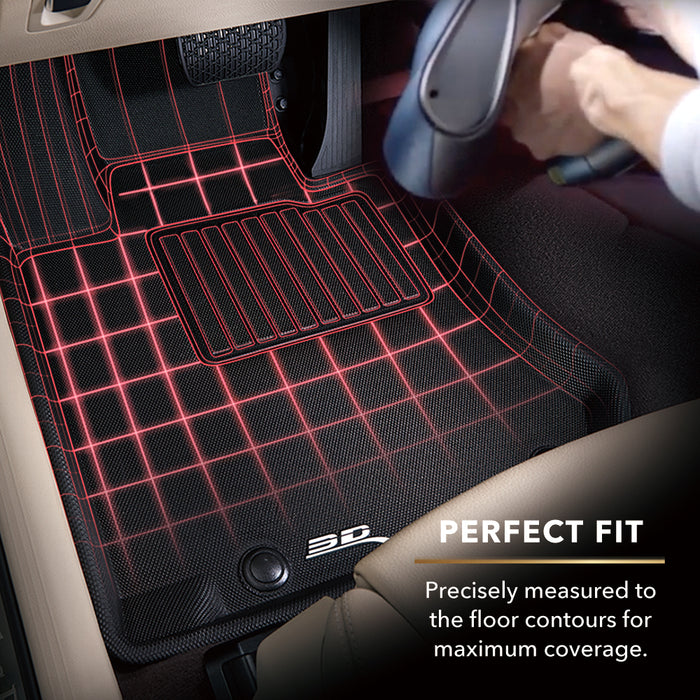 3D MAXpider Custom Fit KAGU Floor Mat (BLACK) Compatible for KIA EV6 2022-2023 - Full Set