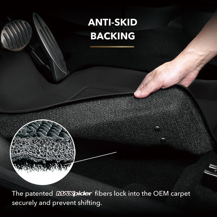 3D MAXpider Custom Fit KAGU Floor Mat (BLACK) Compatible for HONDA CIVIC 2016-2021 - Second Row