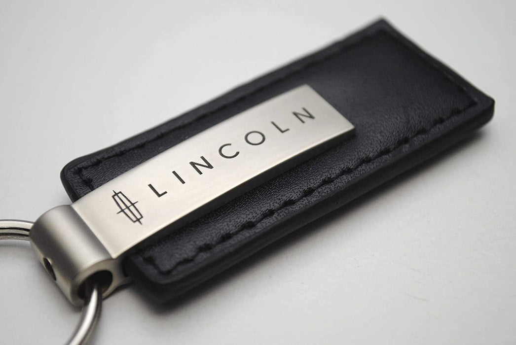 Lincoln Black Leather Key Chain