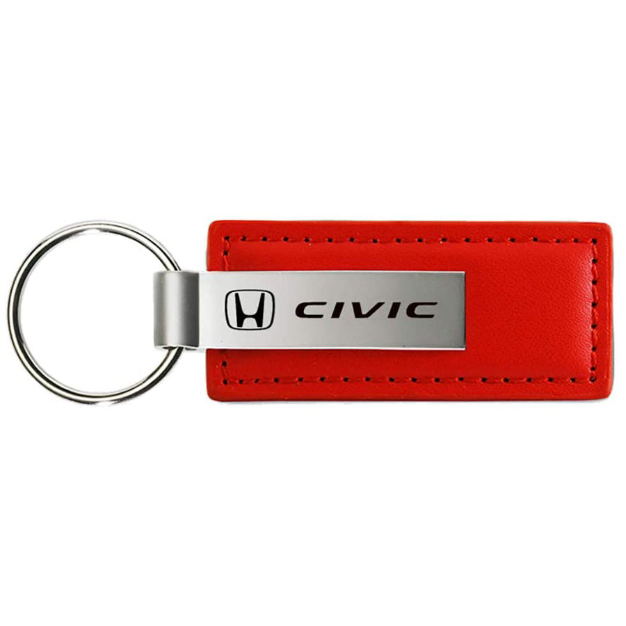 Honda Civic Red Leather Key Fob