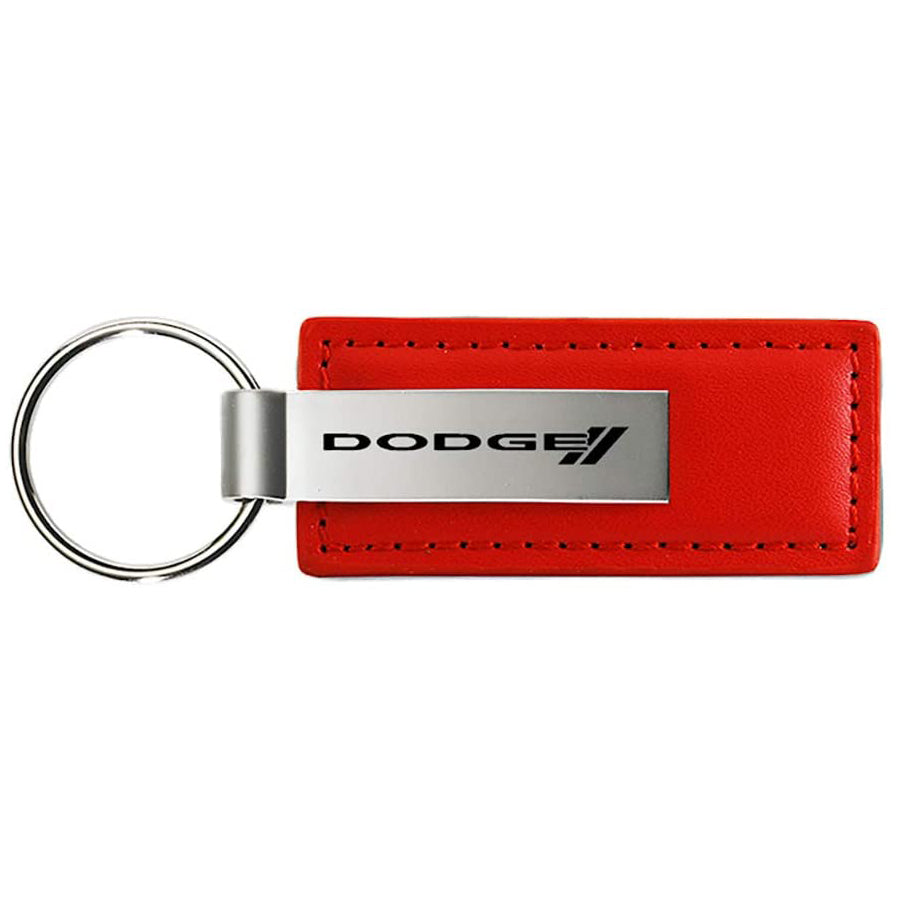 Dodge Red Leather Key Fob