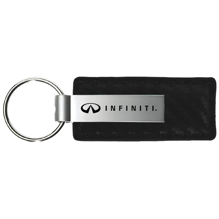 Au-Tomotive Gold, INC Infiniti Black Carbon Fiber Texture Leather Key Chain