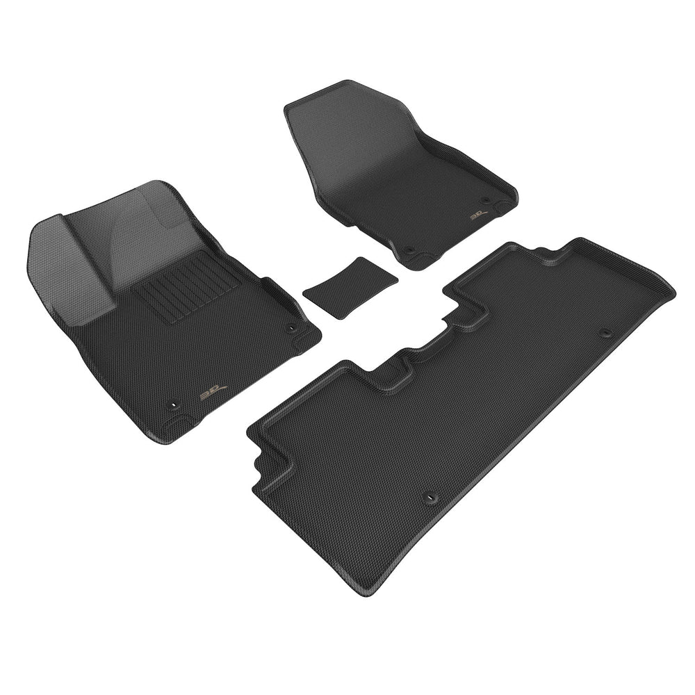 3D MAXpider Custom Fit KAGU Floor Mat (BLACK) Compatible for KIA EV6 2022-2023 - Full Set
