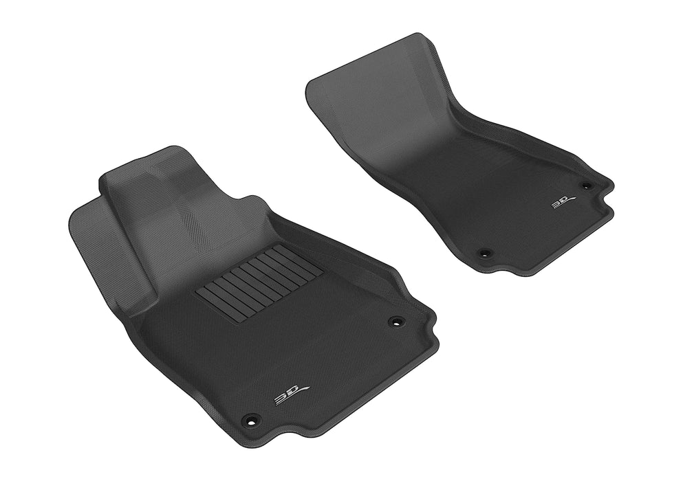 3D MAXpider Custom Fit KAGU Floor Mat (BLACK) Compatible for AUDI A6 SEDAN/S6/A7/S7/RS7 2012-2018 - Front Row
