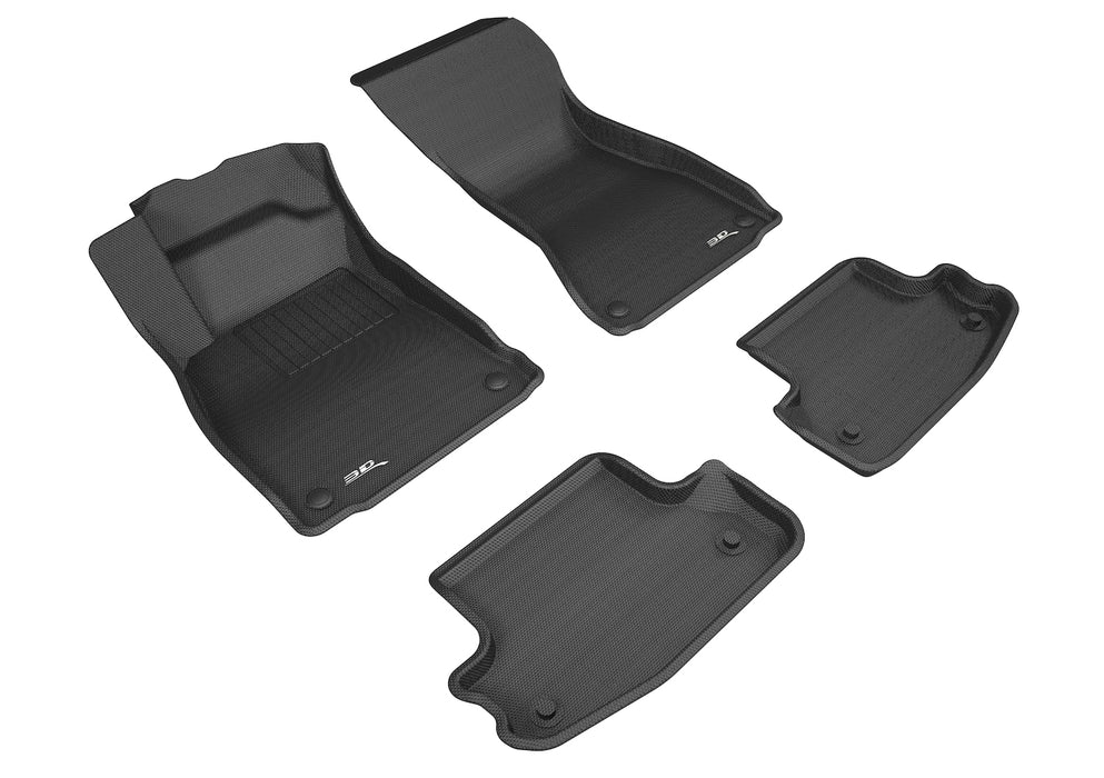 3D MAXpider Custom Fit Floor Liner Mat for AUDI A5/S5 COUPE (8W6) 2018-2024 / RS 5 COUPE (8W6) 2019-2024 KAGU BLACK R1 R2